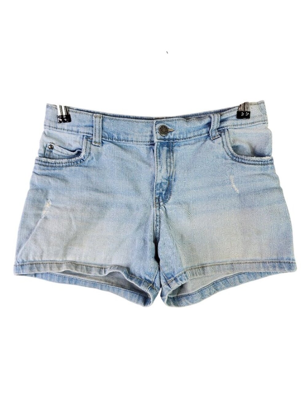 Girls Carters Pull On Blue Denim Shorts 4" Inseam Cotton Size 14